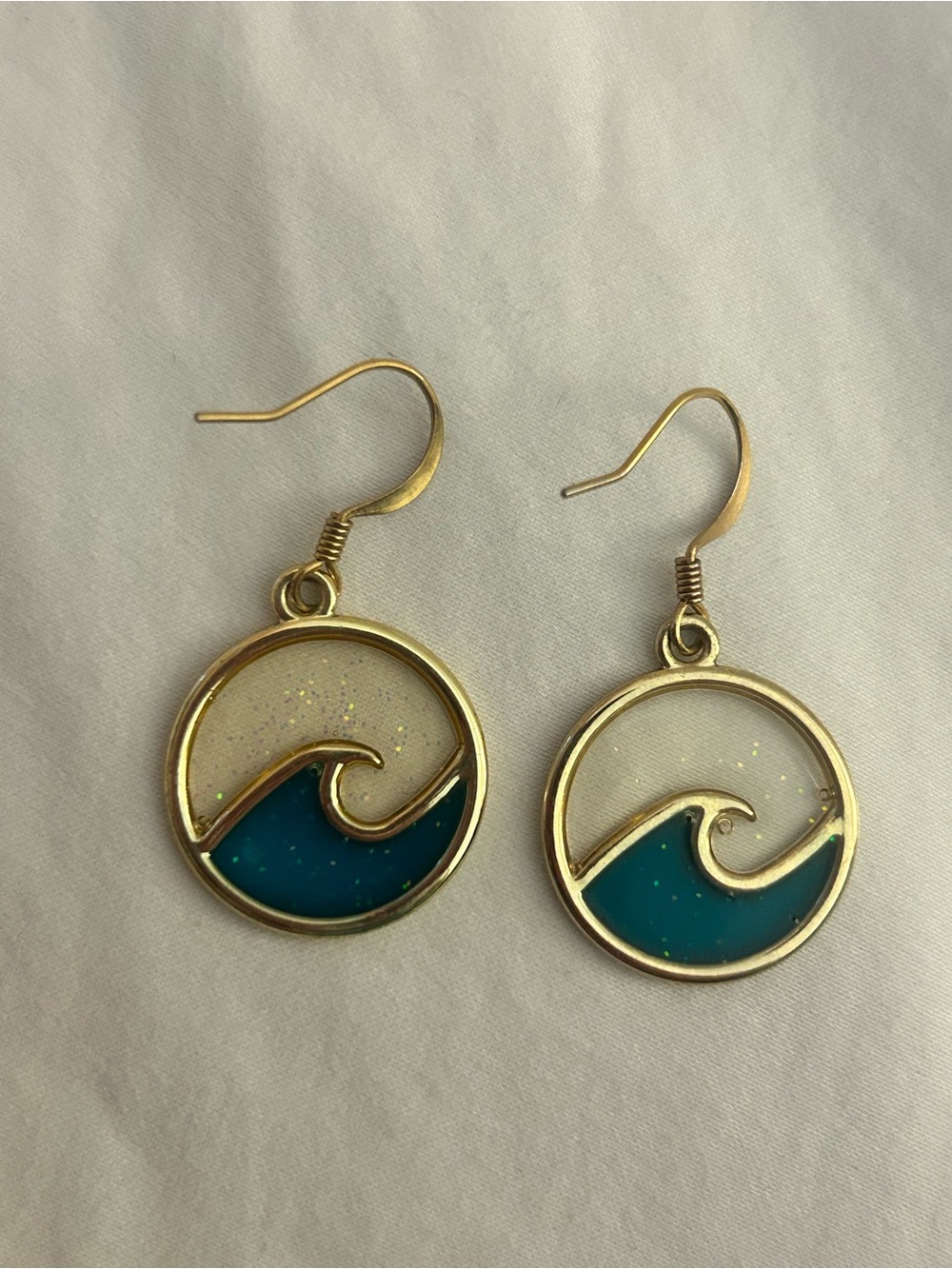 Handmade glass wave earrings